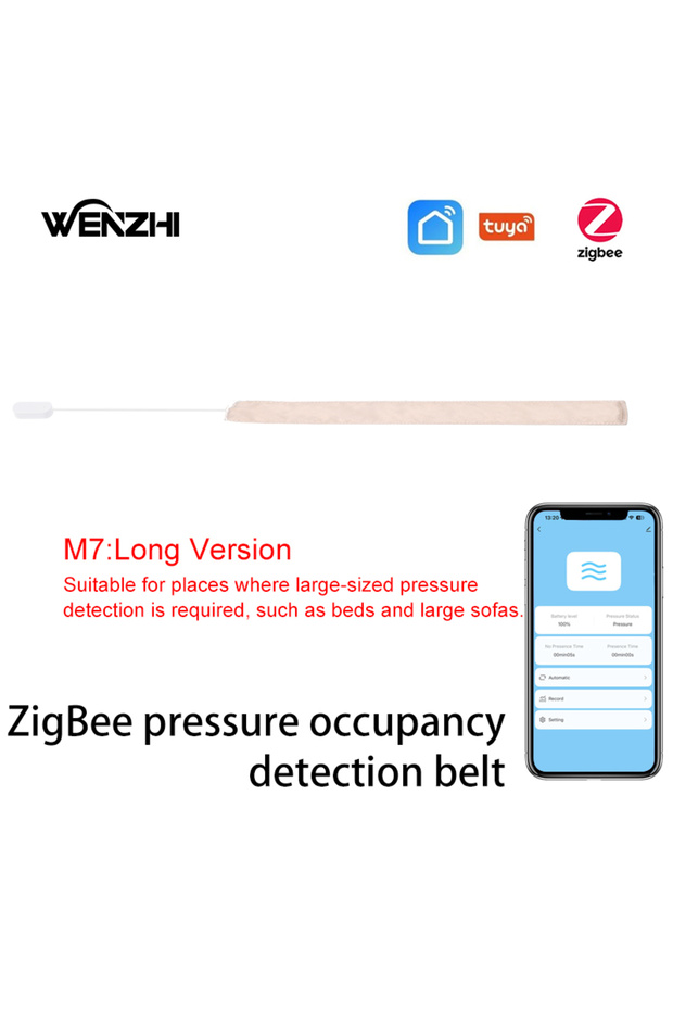 M7(Long) Zigbee Pressure Senor Occupancy/Presence Detector Stress Belt Hidden In Bed/Sofa Battery Po