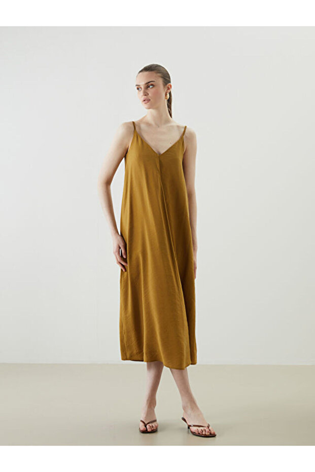 V-Neck Modal Blend Strap Dress