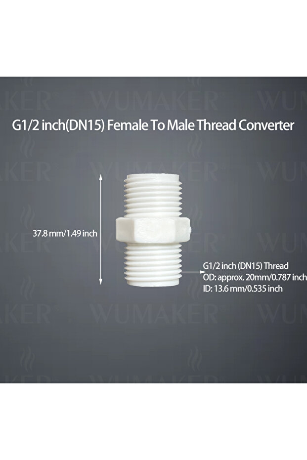 1/2'' DN15 Male 5Pcs 5Pcs Plastic G1/2 inch DN15 Female Male Thread Converter Internal External Adap