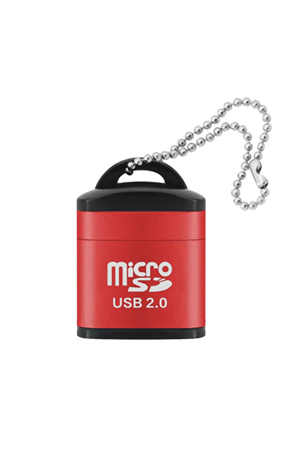 قارئ بطاقات NNBILI USB Micro SD/TF أحمر اللون، قارئ بطاقات ذاكرة USB 2.0 صغير للهواتف المحمولة، عالي السرعة USB A
