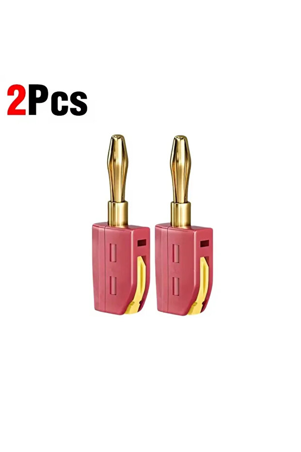 2Pcs Red Portable 32A 4mm Banana Plug Solderless Quick Connect High Current Gold-Plated Banana Conne