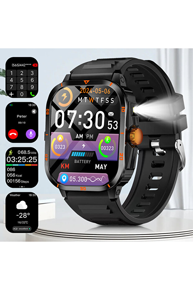 Sports Smartwatch Silicone gold black 2025 NEW Smartwatch 2.01''HD Screen for Android/IOS Bluetooth