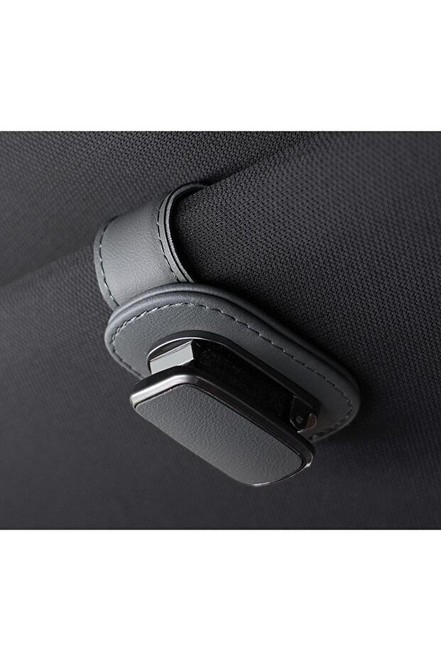 Grey Universal Car Sunglasses Clip Card Ticket Holder Stand Fastener Pen Case Eyeglasses Sun Visor C