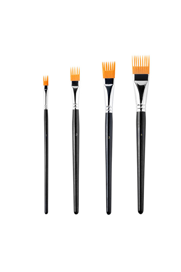 4pcs Professional 4-Pack Paintbrush Set for Watercolor Oil Digital Painting - Landscape Leaf Art Bru