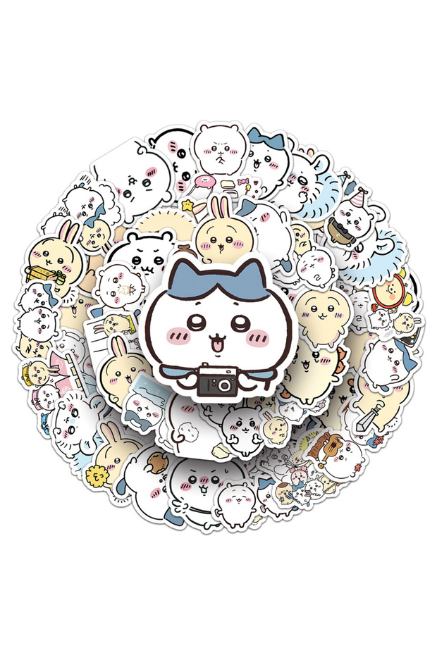 Bandai 50pcs 10/30/50cs Cartoon Kawaii Chiikawa Sticker Decorative Desk Laptop Scrapbook Notebook Wa