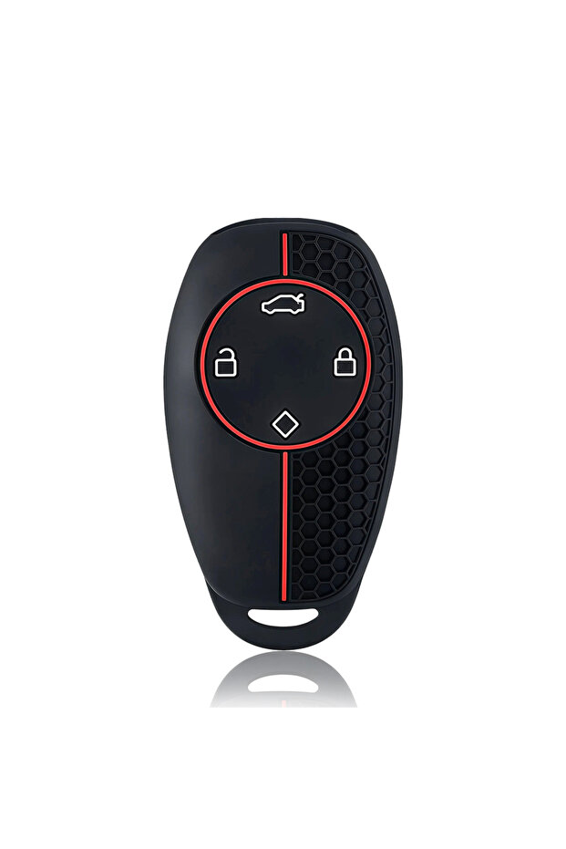 حافظة مفاتيح سيارة سيليكون سوداء بـ 4 أزرار مع حلقة مفاتيح لسيارات Zero Run T03 2022 C11 S01 C