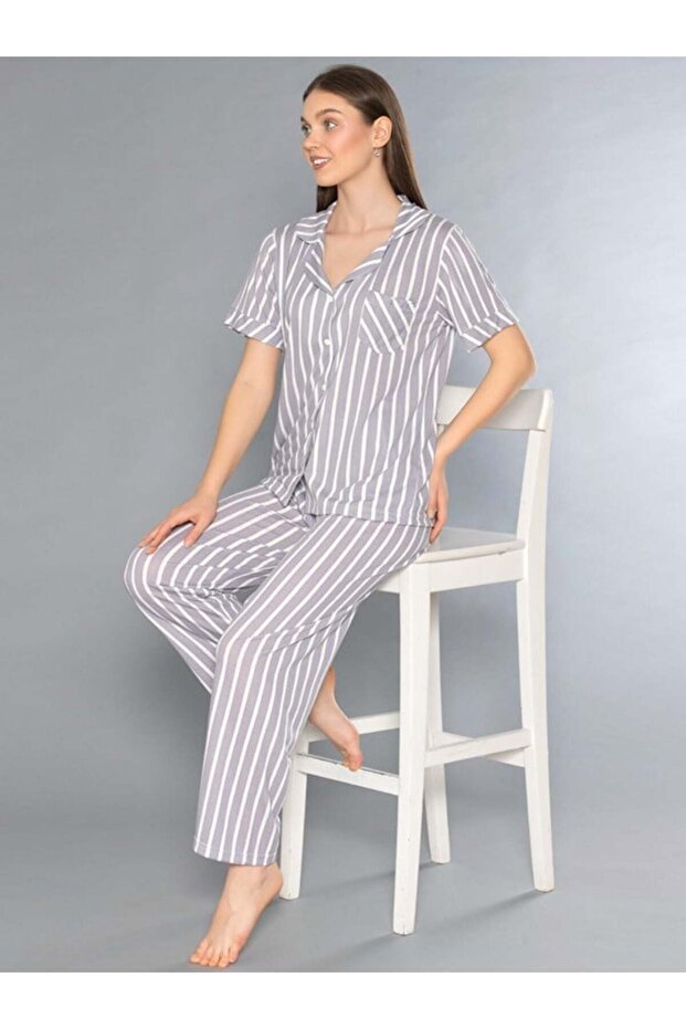 Boydan Buttoned Short Sleeved Pajama Set 780-300