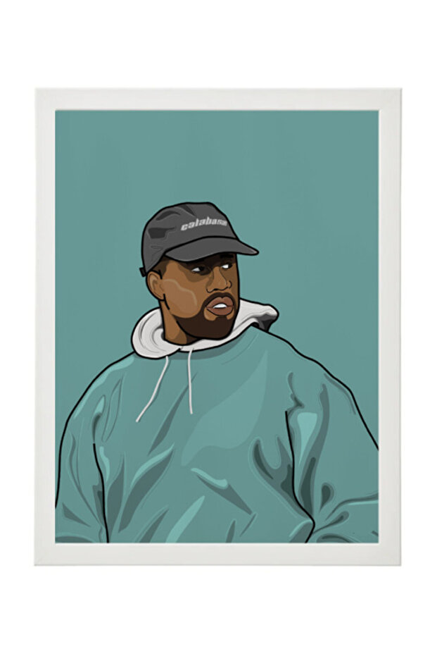 Kanye West Inspired Art Poster with Frame 30x40cm