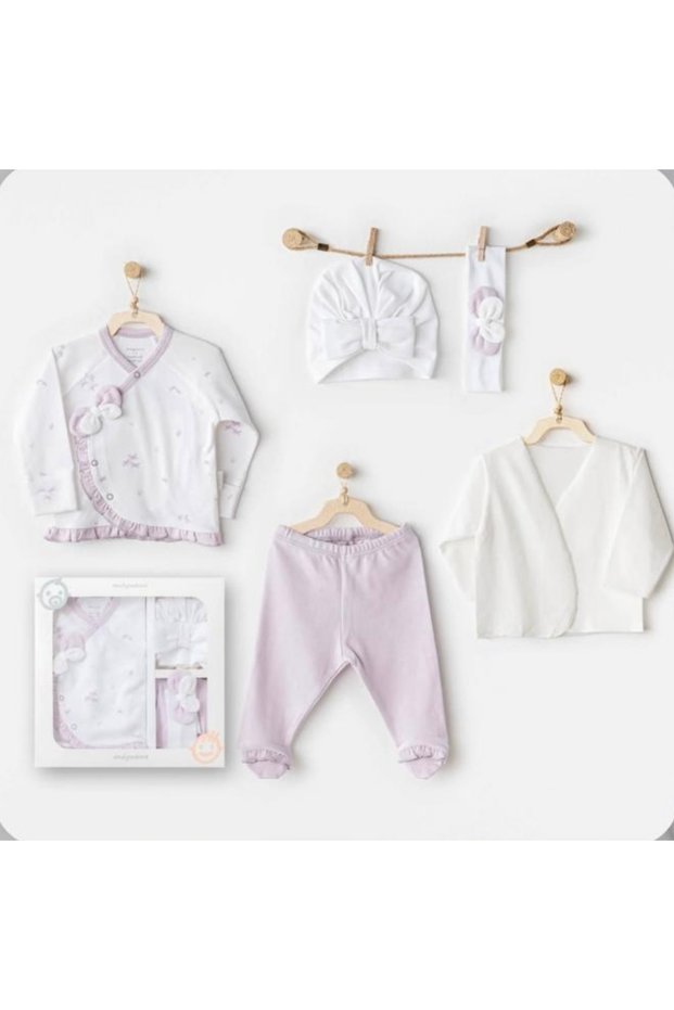Li̇mi̇ Baby Girl Organic Cotton 5-Piece Hospital Discharge Set