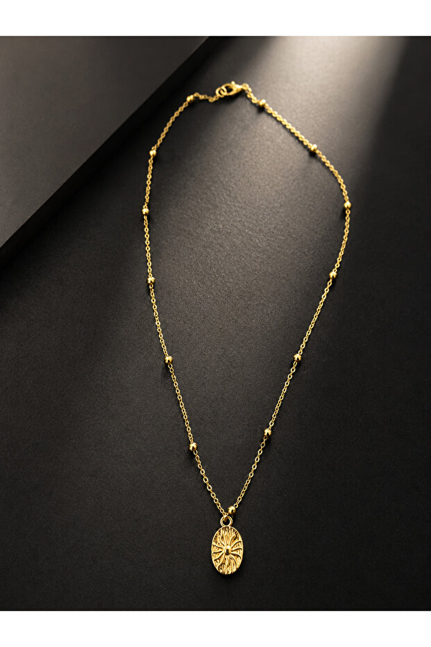 Sun Medallion Gold Necklace
