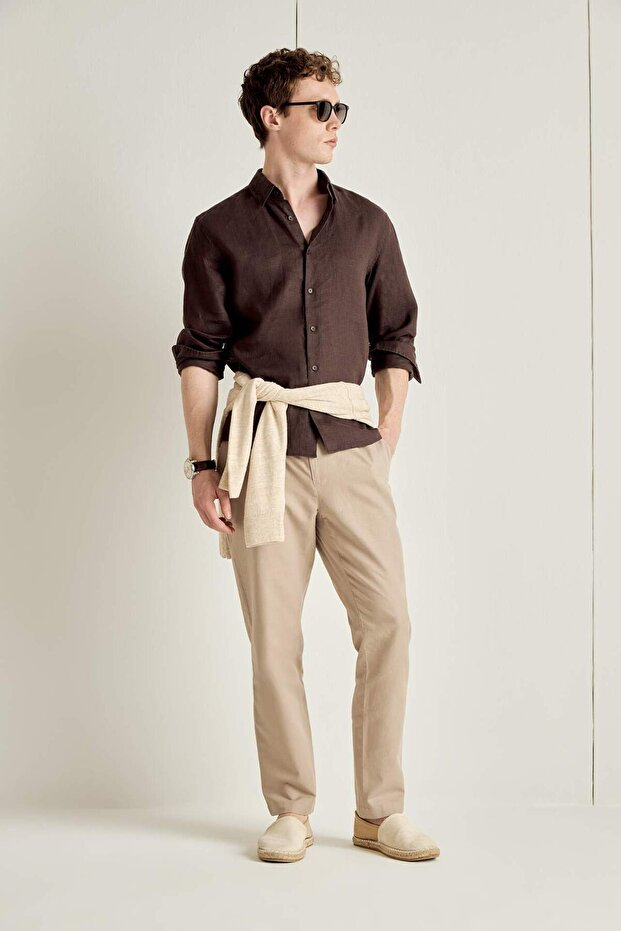 Cotton Linen Trousers F9079Ax26Sp