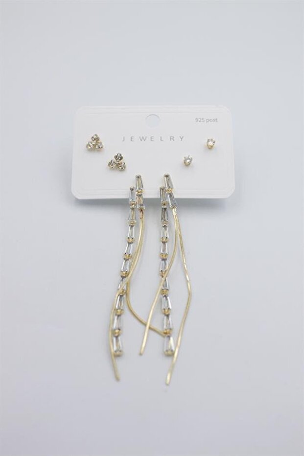 Multiple Set Earrings - Gold - 1