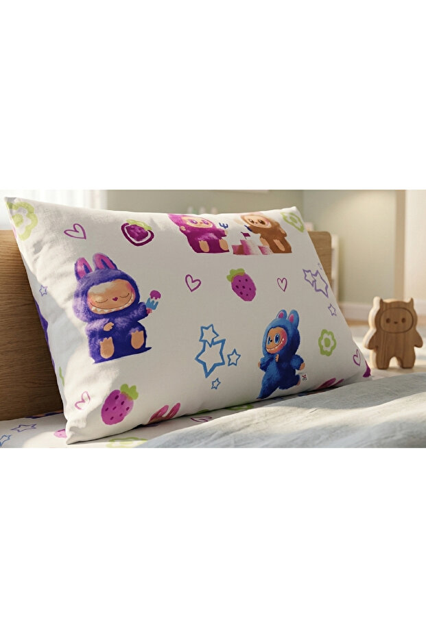 Labubu Pillowcase 1 Piece 50X70 Cm. 3D Digital Printed (100% Cotton)