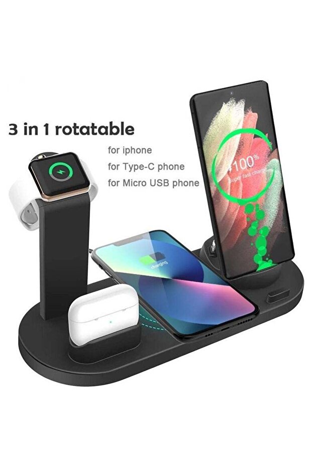 Multi-Functional Wireless Charging Base – 3-in-1 Smart Charger for Ear Pods and Mobile Devices