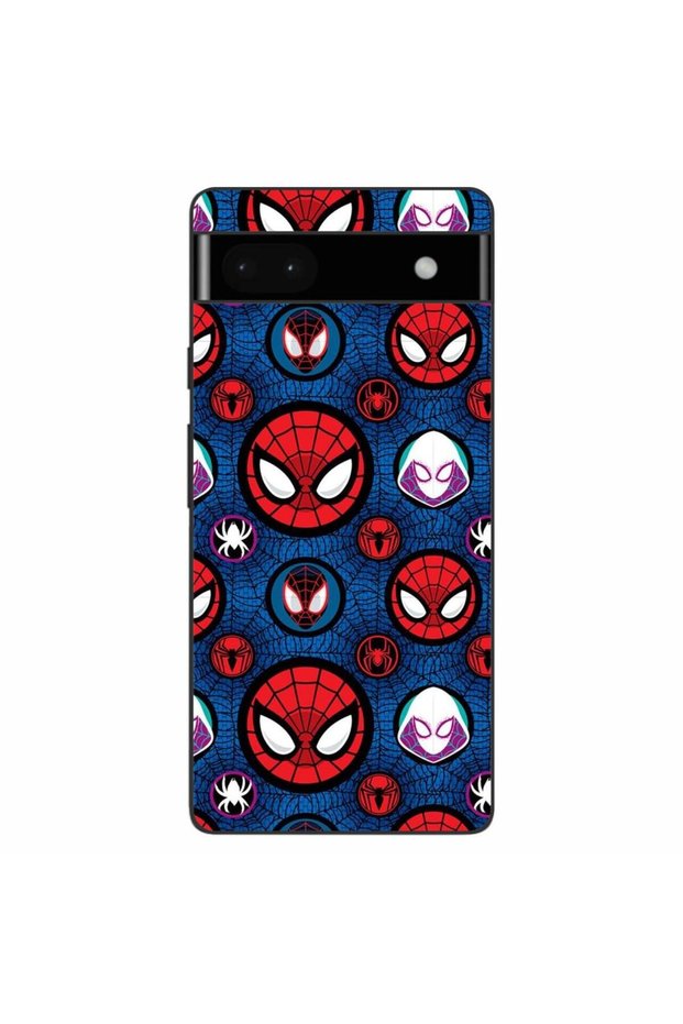 Case compatible with Google Pixel 6A Silicone Gel Tpu Spiderman Face Pattern