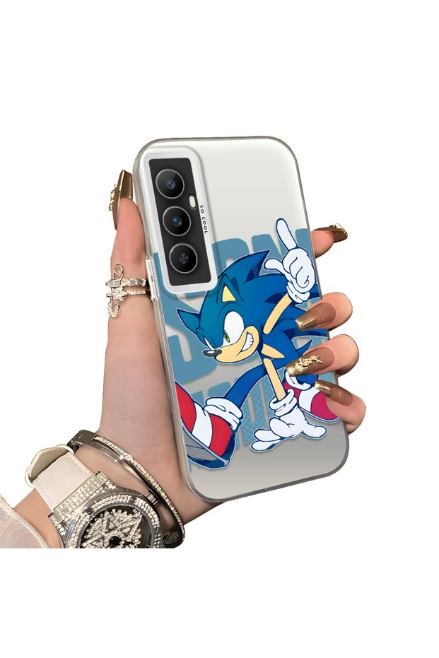 Realme C65 4g Compatible Hard Acrylic Back Silicone Edge Lens Protection Case