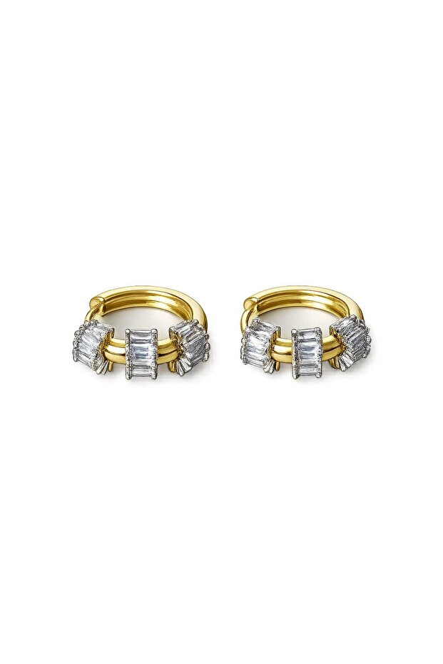 Special Series Baguette Stone Hoop Earrings