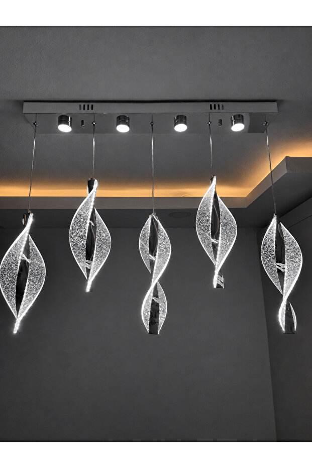 Led Avize 5 lı Yaprak