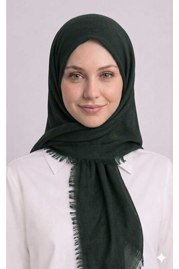 Khaki Plain Flamed Cotton Muslin Cotton Writing Cotton Scarf