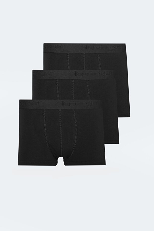 Comfortable Men's Boxer Set of 3 Black Boxer Set for Daily Use
