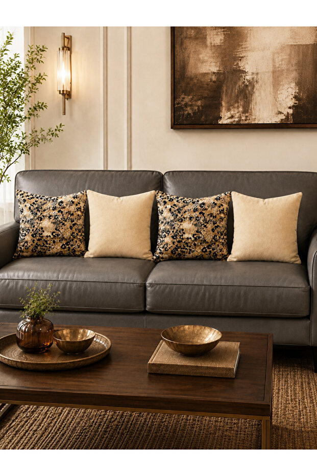 Leopard Patterned 4-Piece Throw Pillow Cover Set Decorative Pillow