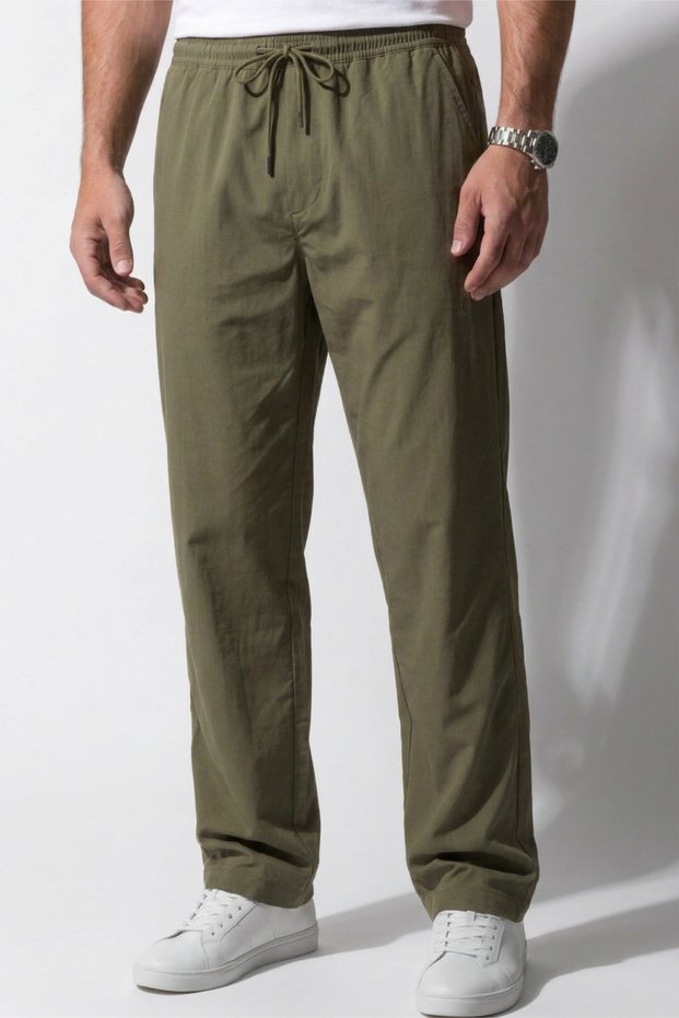 Men's Khaki Parachute Fabric Oversize Ultra Light Trousers Wide Leg Comfortable Fit Casual Sports