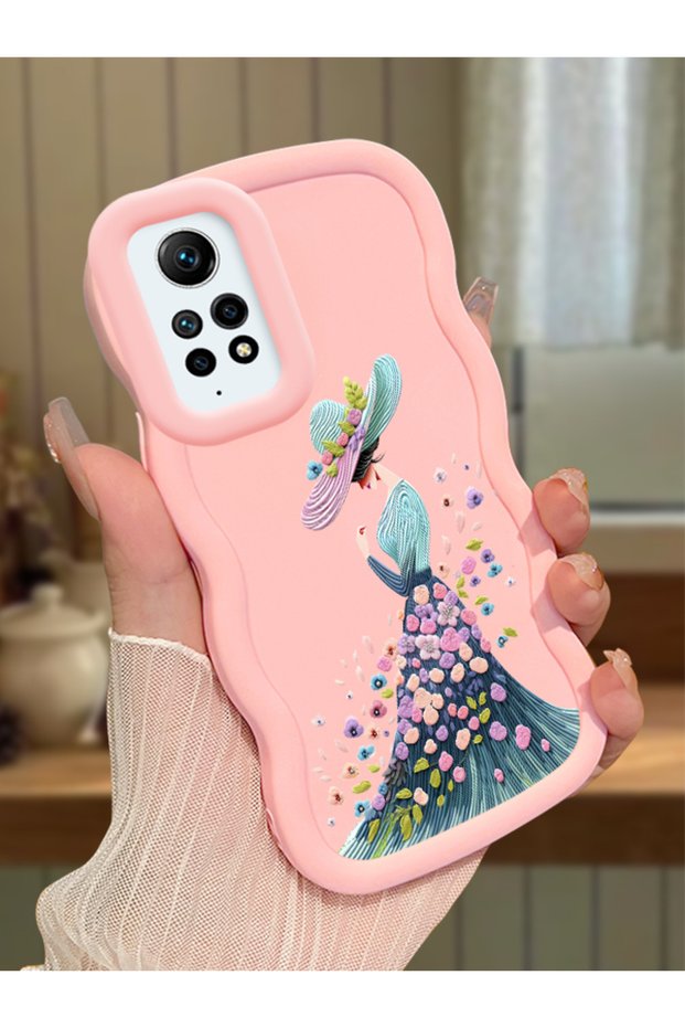 Redmi Note 12 Pro 4g Compatible Case Camera Protector Pink Silicone Couple Phone Case Girl Pattern