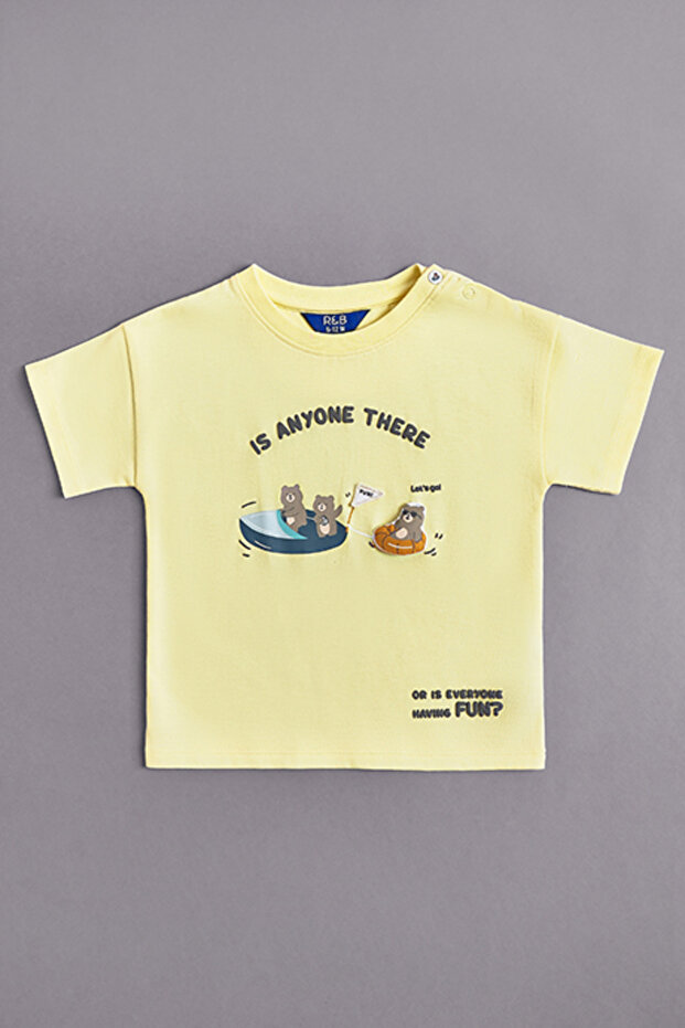 Printed T-Shirt with Crew Neck and Short Sleeves