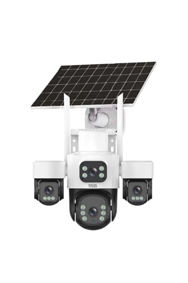 كاميرا IP شمسية INOX بدقة 3 ميجابكسل مع 4 عدسات وخاصية PT Speed Dome وعدسة 3.6 مم مع شريحة E-Sim X14