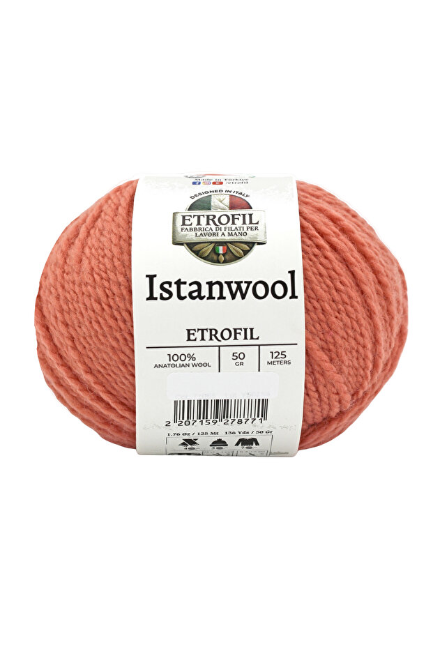 Istanwool Knitting Yarn Salmon 100% Turkish Wool 50g 125m (72278)