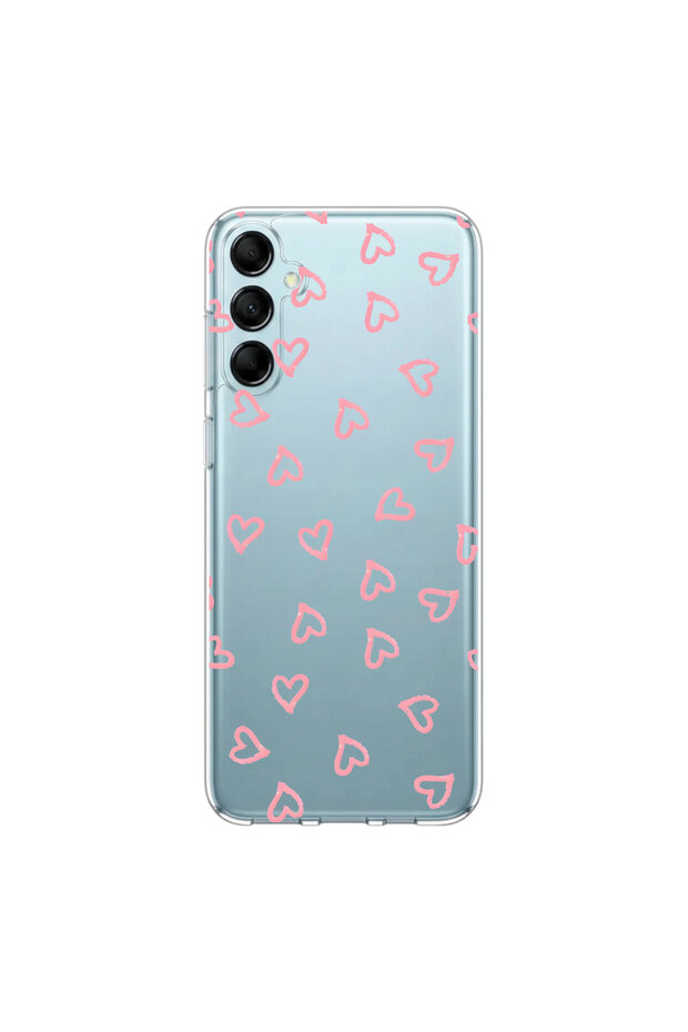 حافظة شفافة متوافقة مع هاتف سامسونج جالاكسي M14 بتصميم Heart 7