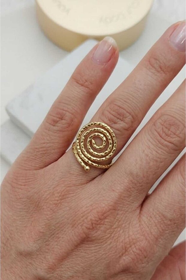 خاتم نسائي ذهبي قابل للتعديل