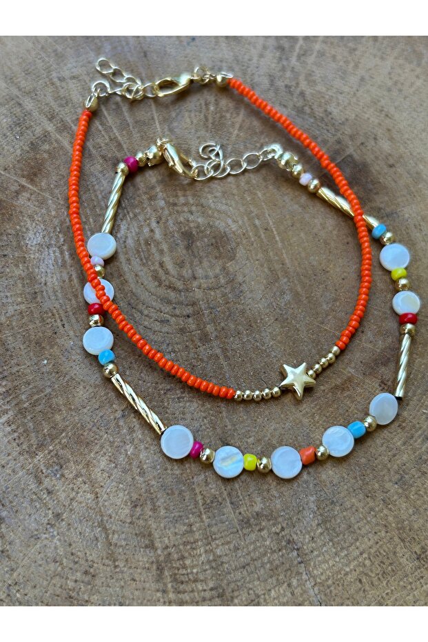 Women's 2-Piece Set Colorful Anklet