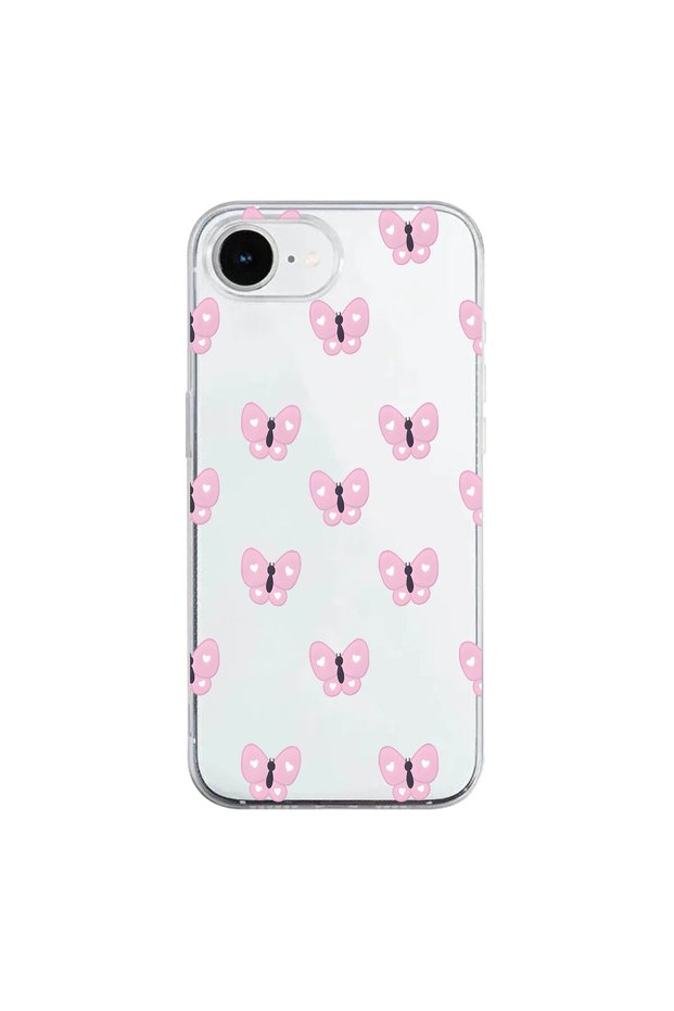 iPhone 17E Compatible Butterfly 2 Design Transparent Case