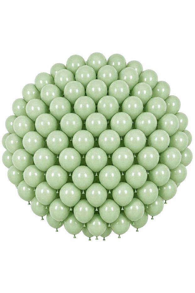 Green Color Latex Macaron Balloon (30 cm) - 100 Pieces