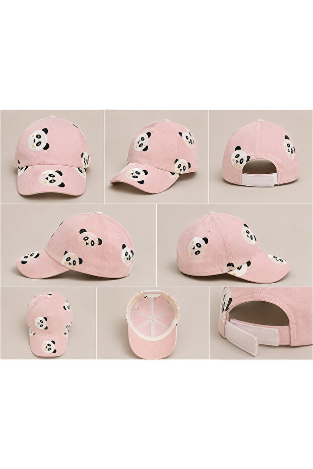 Panda Patterned Adjustable Girl's Hat - 2