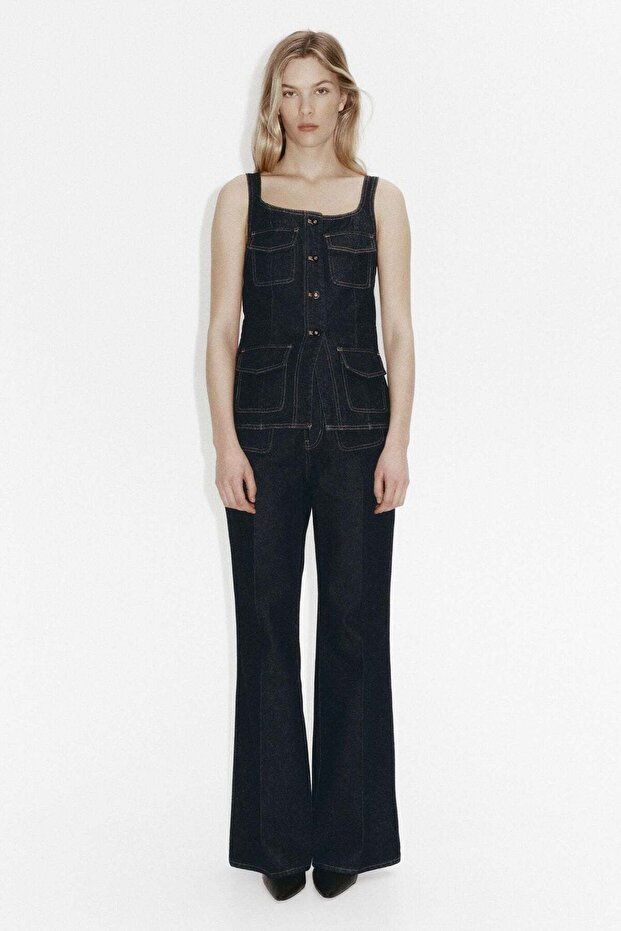 Denim button-front top - 2