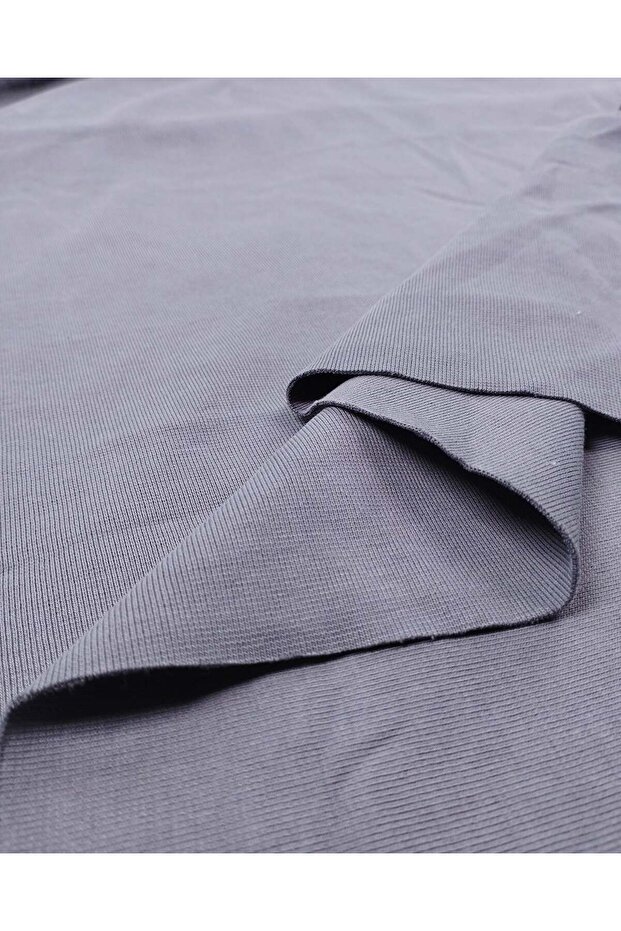 Dark Gray Interlock Ribbed Fabric, Flexible, Soft, Durable, Blouse & Dress Material, Length: 170cm