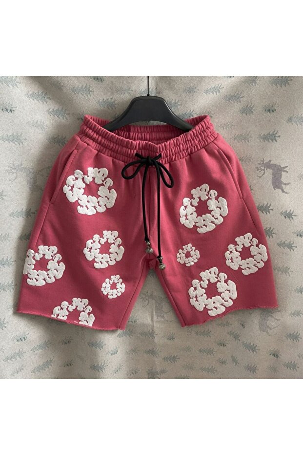 Oversize-Shorts - 3D Puff Fluffy Floral Printed Cotton Shorts 💯 🔝 😎