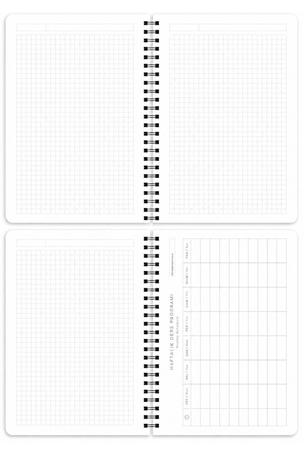 Checkered Notebook Set 3-Piece A5 Spiral School Notebook Student Notepad Kudele Patterned Notebook - 2