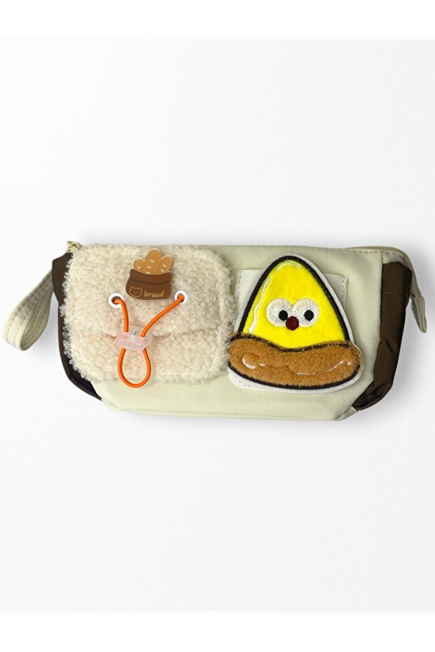 Pencil Case Cute Fast Food Large Capacity Soft Pencil Holder - Pizza