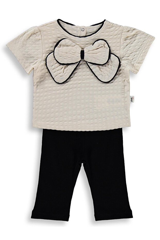 Big Bowknot Set for 6-18 Months - Beige