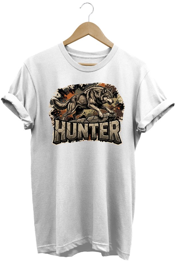 Unisex Wolf Printed T-Shirt - Premium Dogs Series Crew Neck Cotton T-Shirt