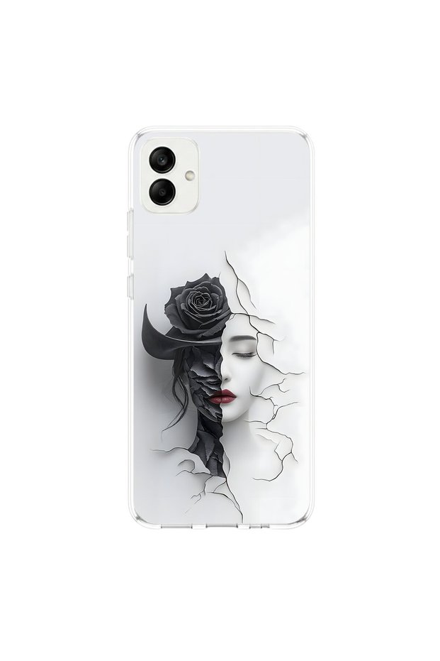 Samsung Galaxy A05 Compatible Aesthetic Face 4 Design Transparent Case
