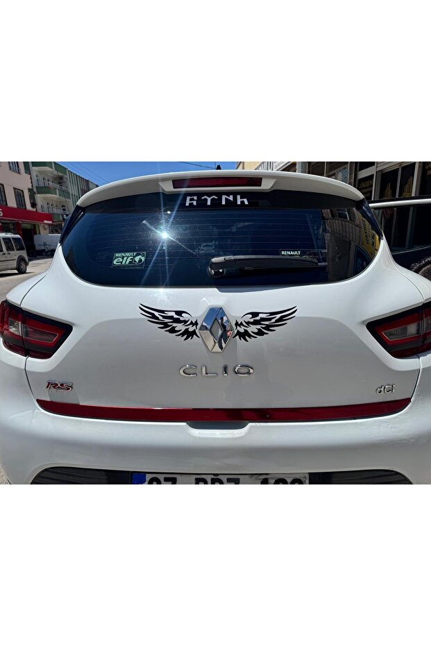 Car Rear Logo Wing Sticker Black