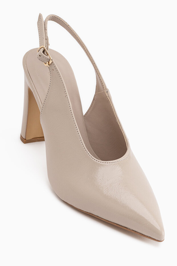 Daniela Beige Pointed Toe Women's Heeled Shoes