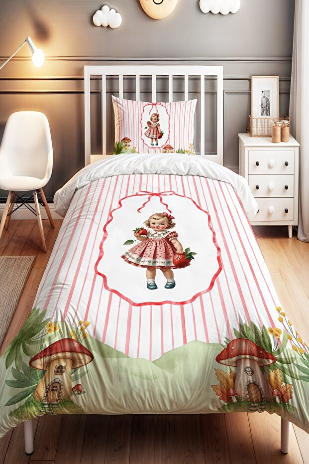 Strawberry Shortcake Patterned Single Baby Kids Bedding Set