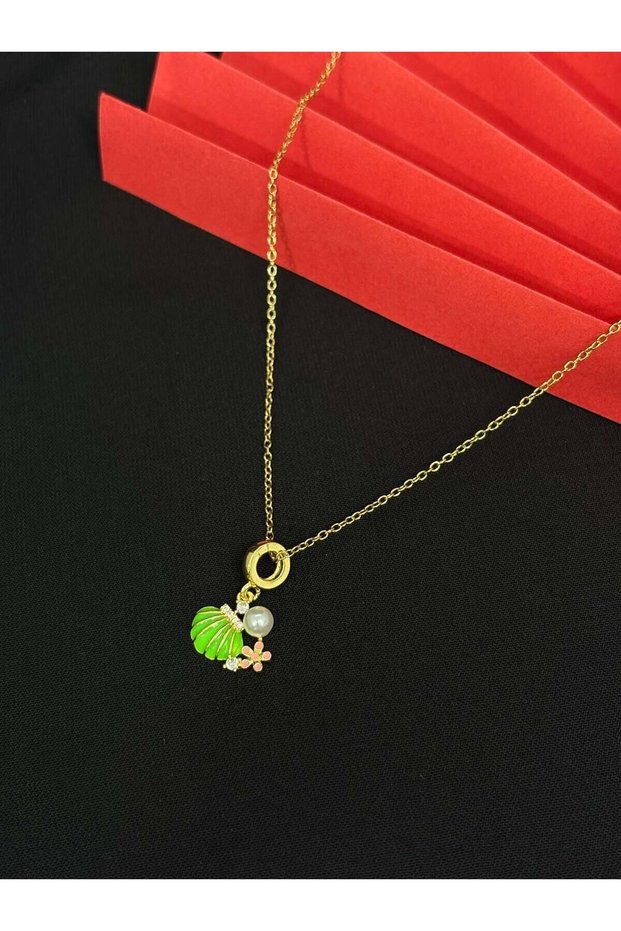316l steel gold color charm necklace
