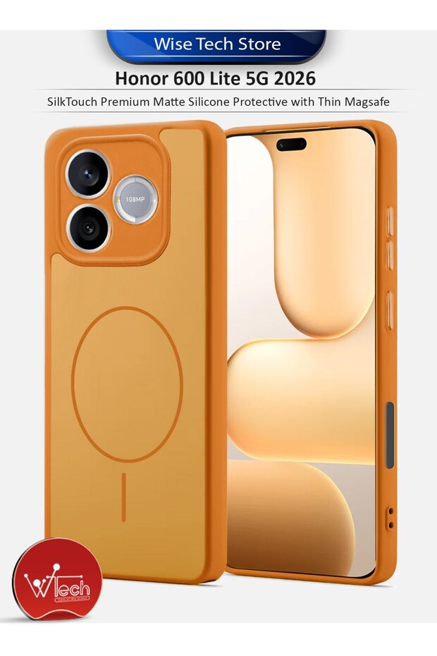 Honor 600 Lite 5G 2026 SilkTouch Premium Matte Silicone Protective with Thin Magsafe Case Cover