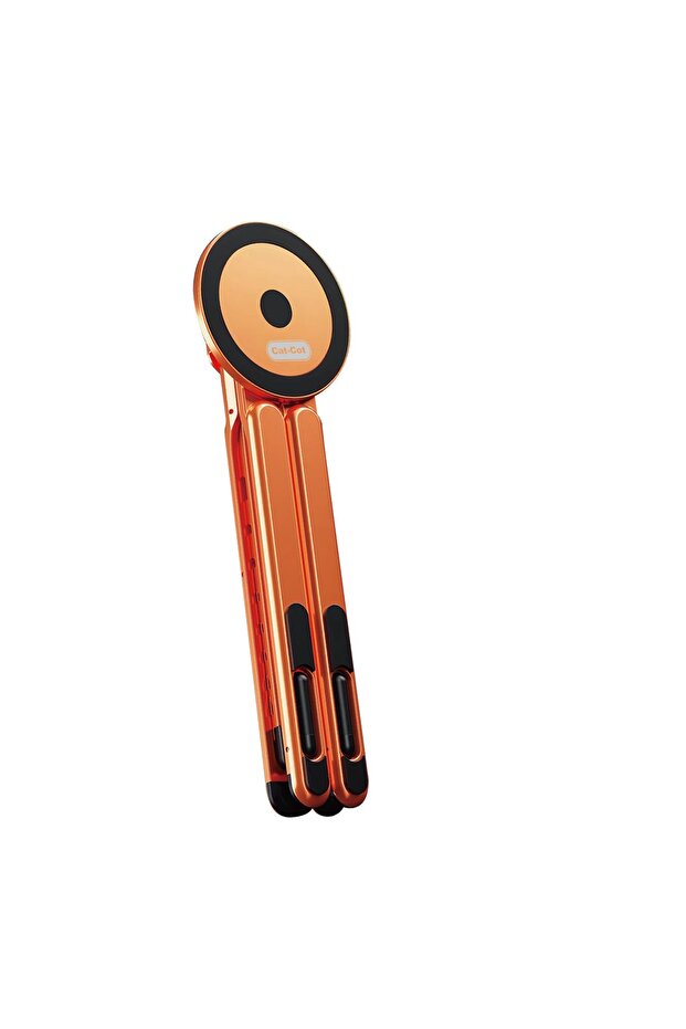 Cat-Cot CT-69 Multifunctional Magnetic Stand – 3-in-1 Foldable Aluminum Desk Holder for MagSafe iPhone, iPad, Tablet & Laptop – Portable Multi-Directional Folding Support (Orange)